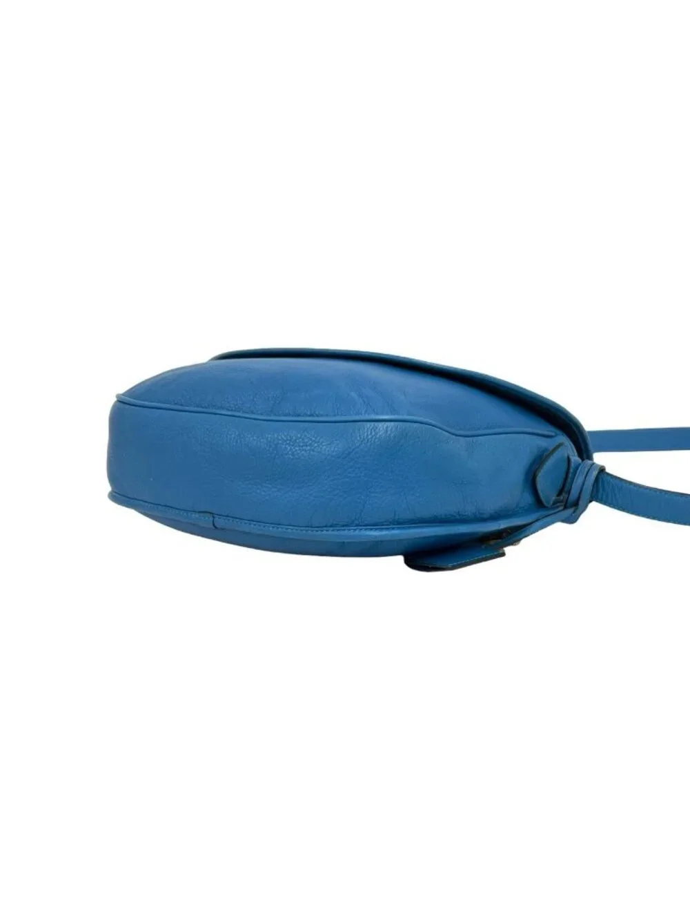Loewe Vintage Heritage Logo Stamp Leather Shoulder Bag Pochette Crossbody Blue